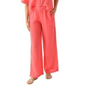 STARK-x Emerson Linen Pants Wide Leg in Nantucket Coral M NWT CoastalChic